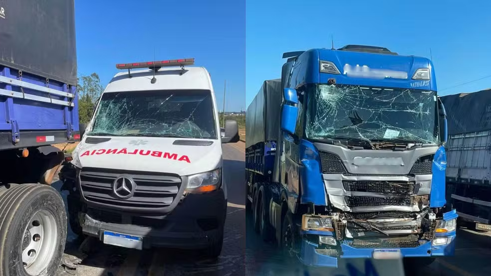 TROMBADA COM 5 VEÍCULOS - Ambulância com paciente se envolve em grave engavetamento na BR-364, em Vilhena (RO)